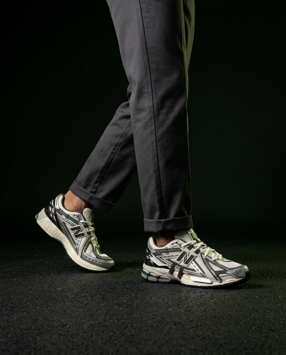NB 1906A Mesh Layered Chunky Runner White Grey Black