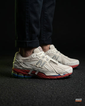 NB 1906A Mesh Layered Chunky Runner White Red Multi