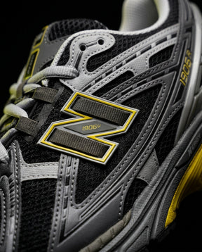 NB 1906R Mesh Layered Chunky Runner Black Grey Yellow