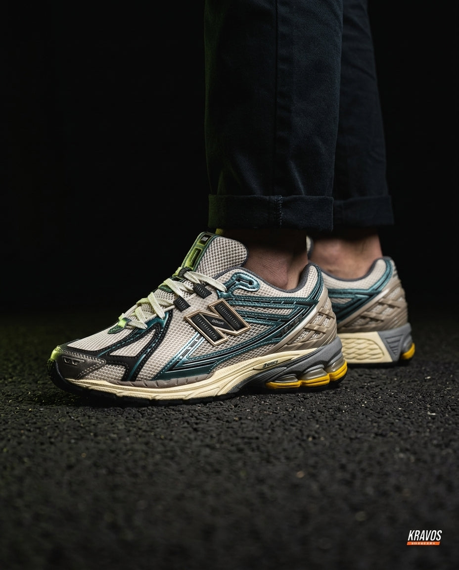 NB 1906R Mesh Layered Chunky Runner Cream Grey Teal