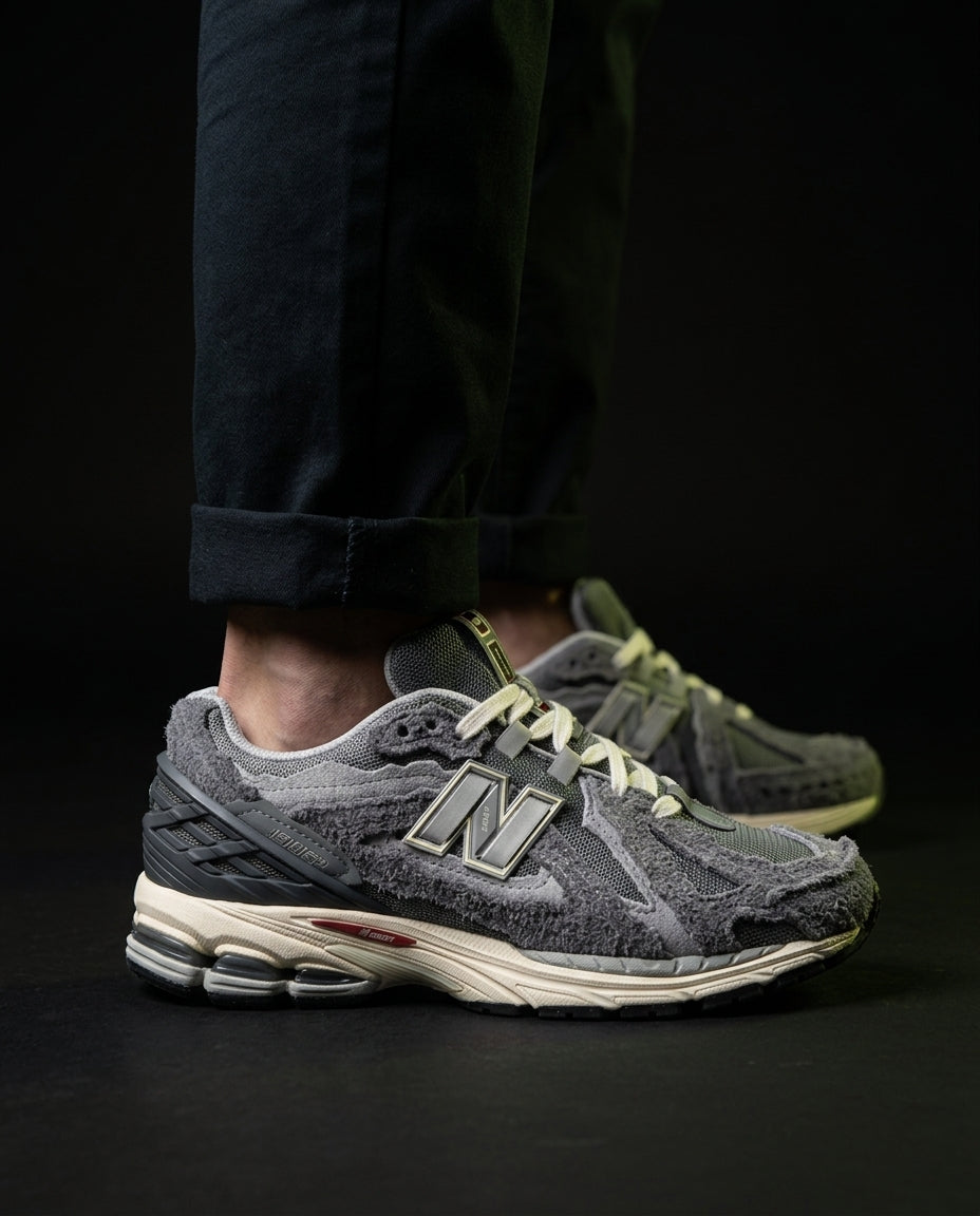 NB 1906R Mesh Layered Chunky Runner Grey Cream