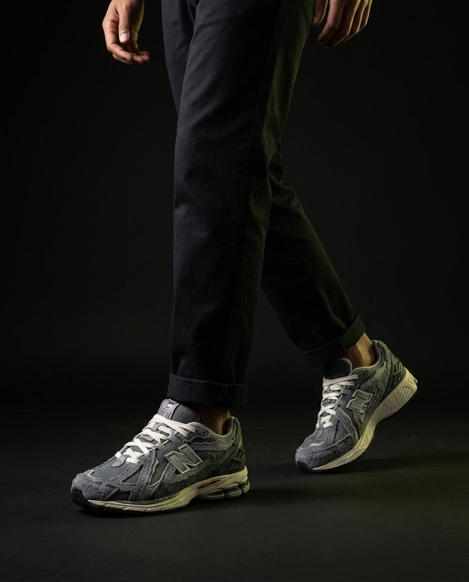 NB 1906R Mesh Layered Chunky Runner Grey Cream