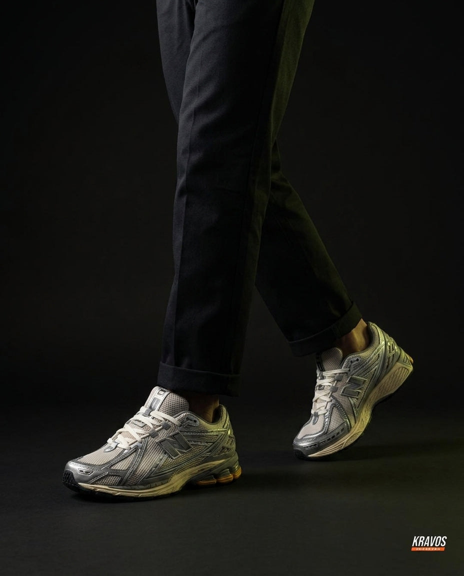 NB 1906R Mesh Layered Chunky Runner Grey Cream Gold