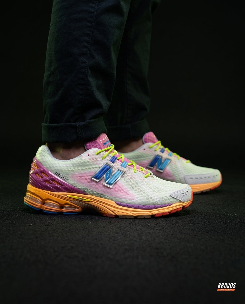 NB 1906R Mesh Layered Chunky Runner Multicolour Orange Purple