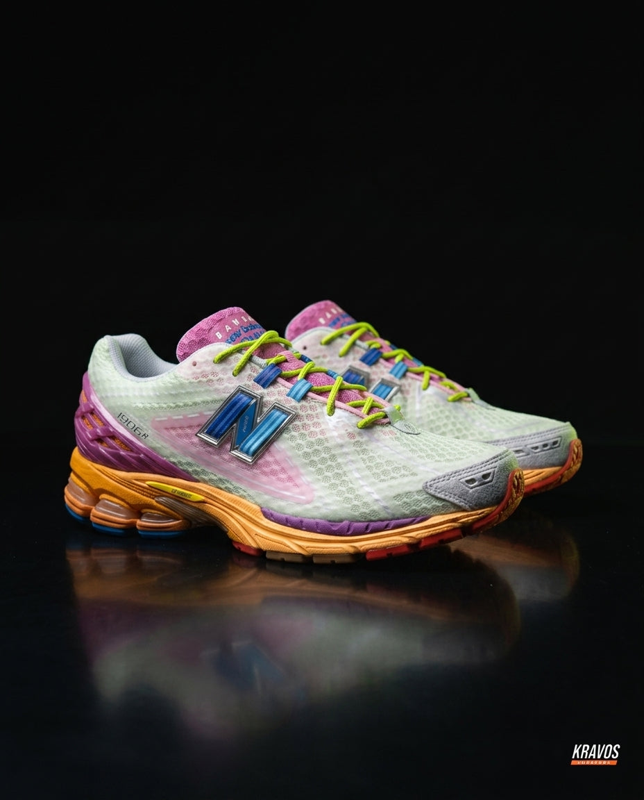 NB 1906R Mesh Layered Chunky Runner Multicolour Orange Purple