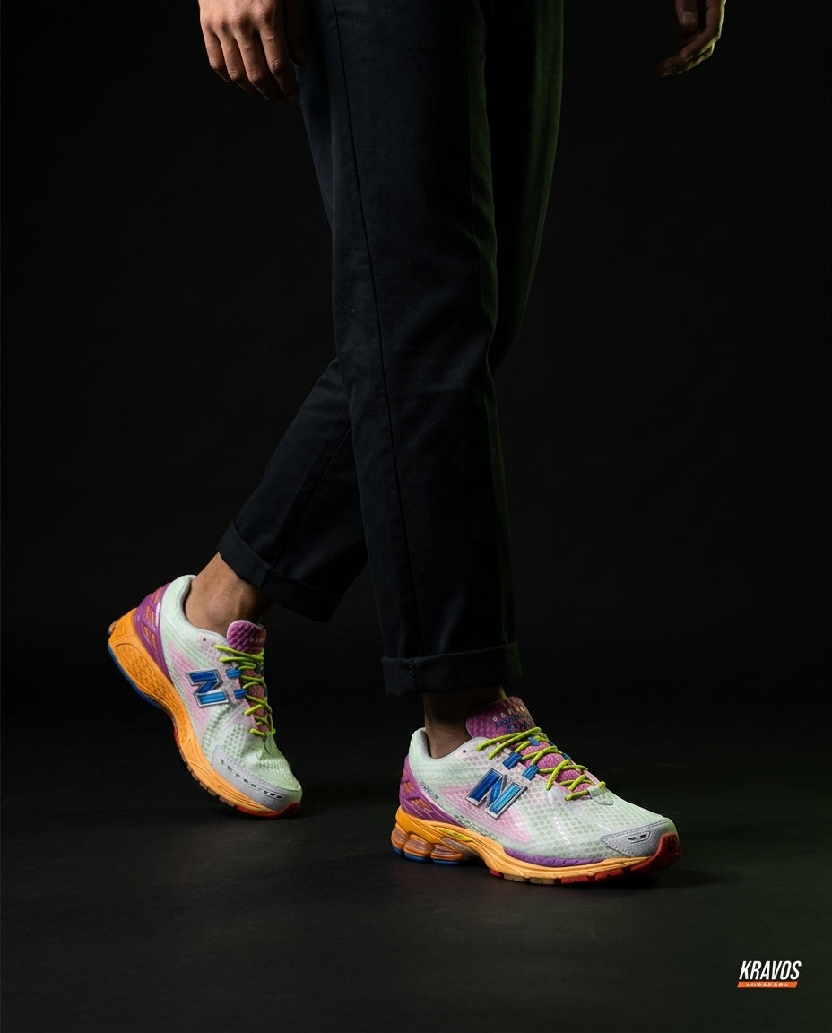 NB 1906R Mesh Layered Chunky Runner Multicolour Orange Purple