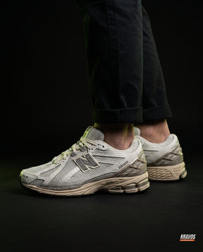 NB 1906R Mesh Layered Chunky Runner White Grey Tan