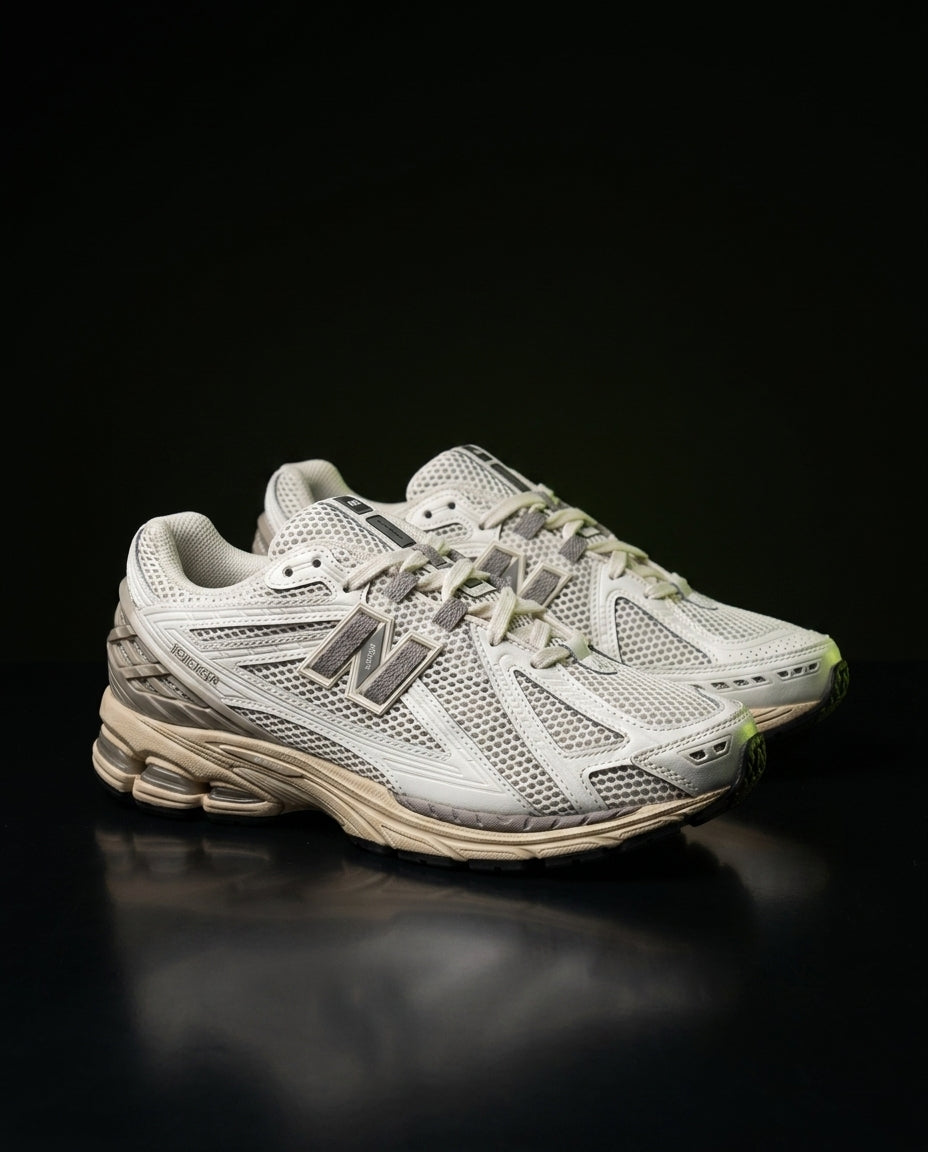 NB 1906R Mesh Layered Chunky Runner White Grey Tan