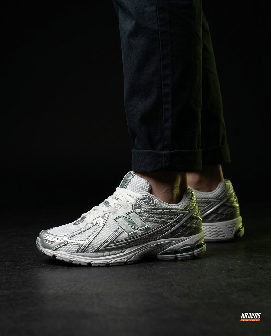 NB 1906R Mesh Layered Chunky Runner White Silver Green