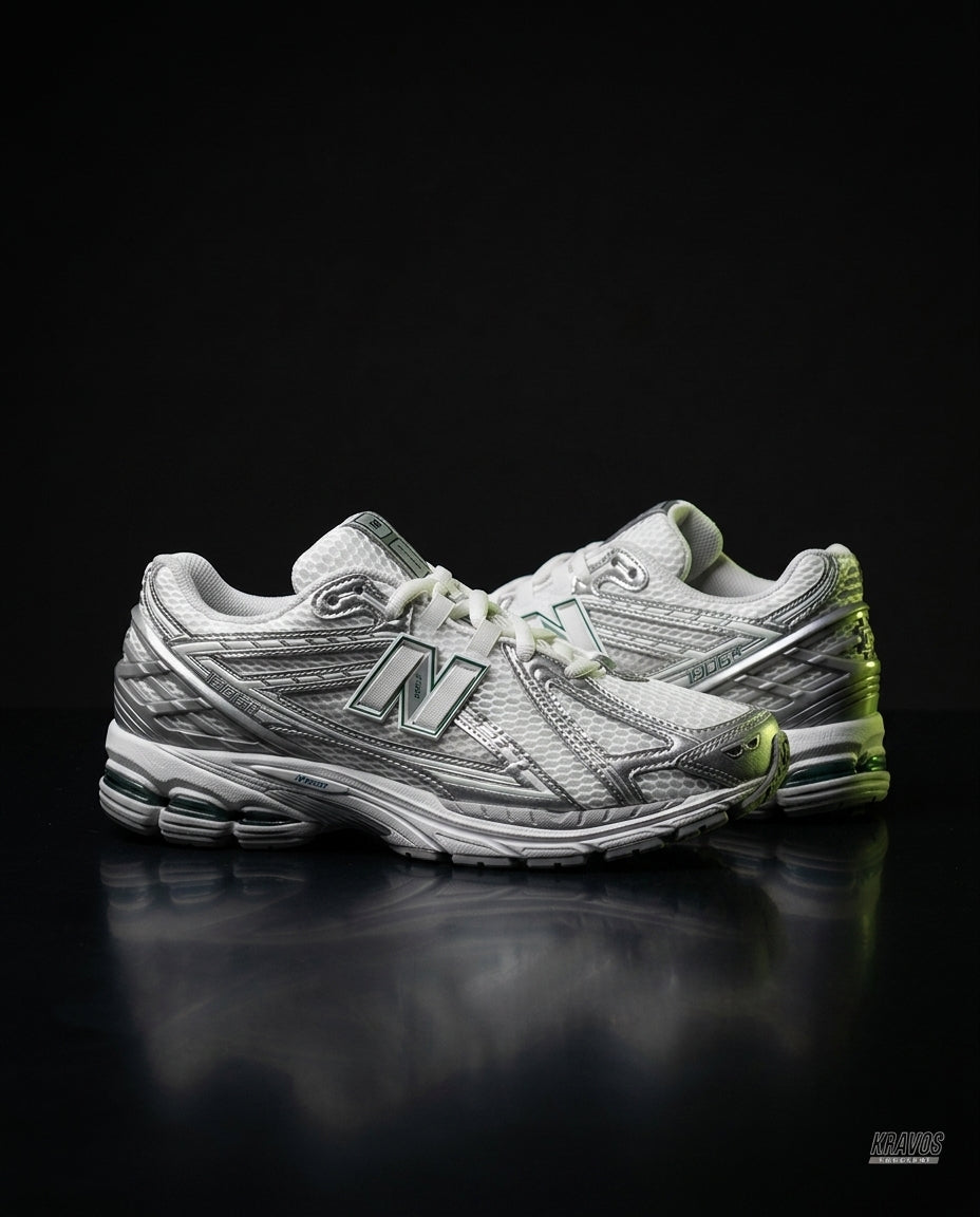 NB 1906R Mesh Layered Chunky Runner White Silver Green