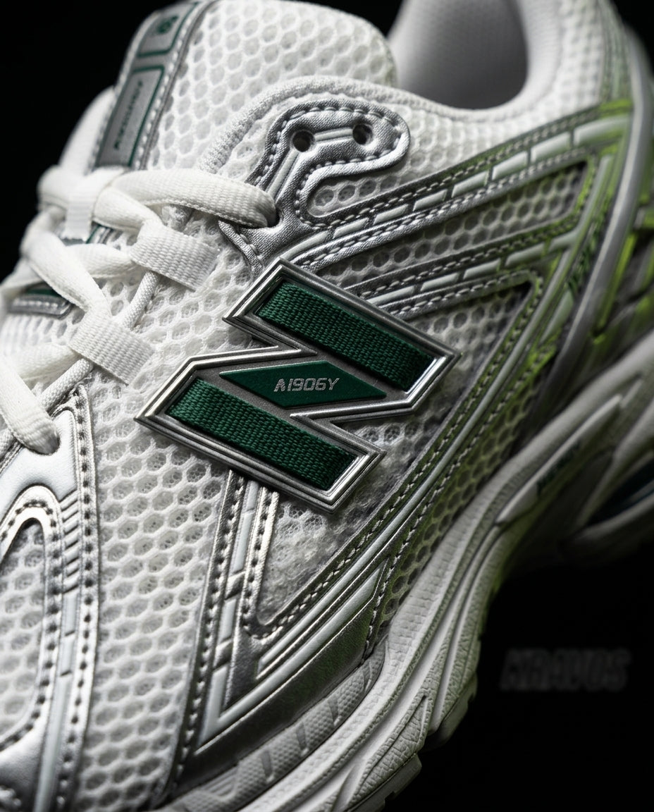 NB 1906R Mesh Layered Chunky Runner White Silver Green
