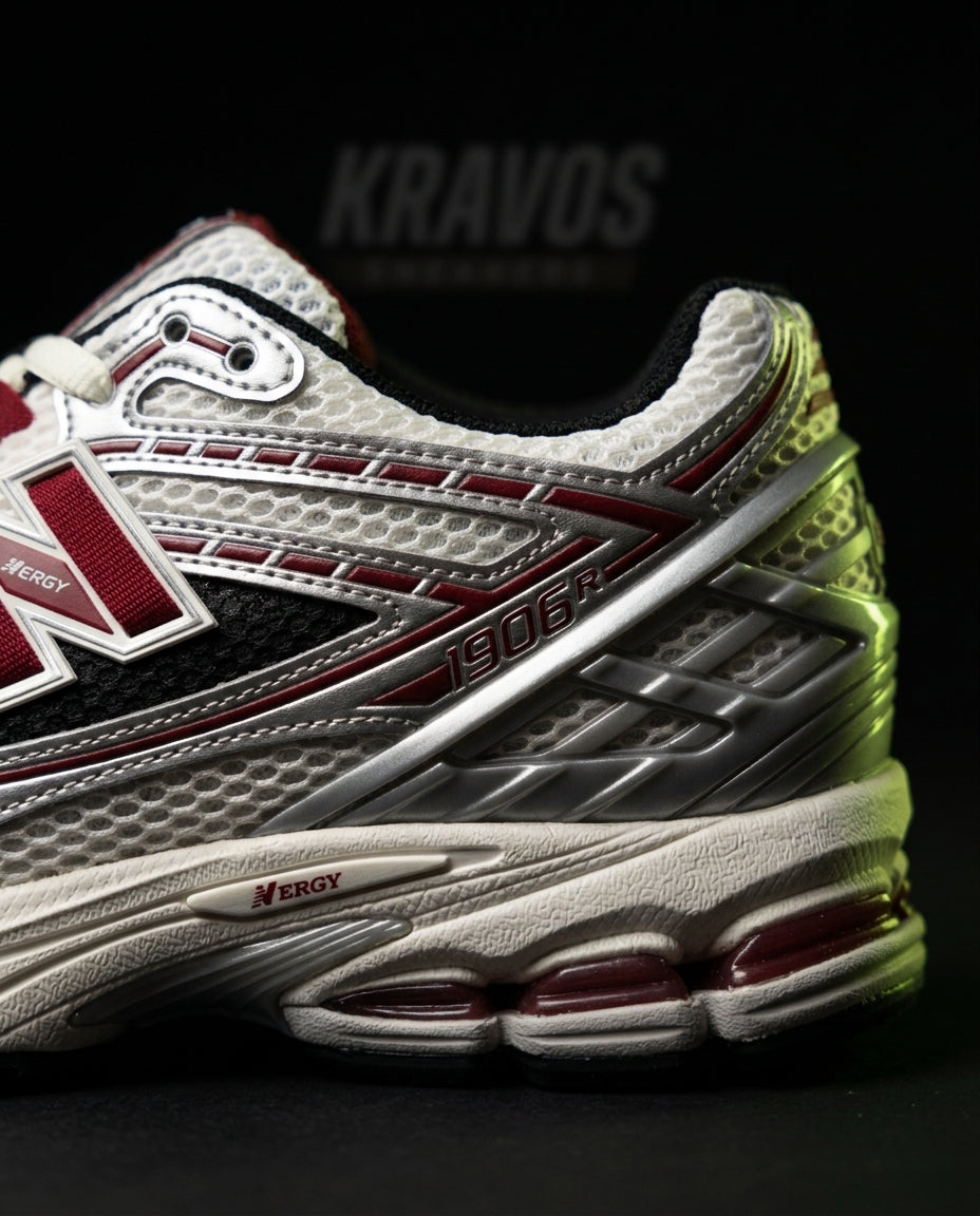 NB 1906R Mesh Layered Chunky Runner White Silver Red