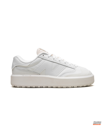 NB 302 Leather Platform Court Trainer White #white