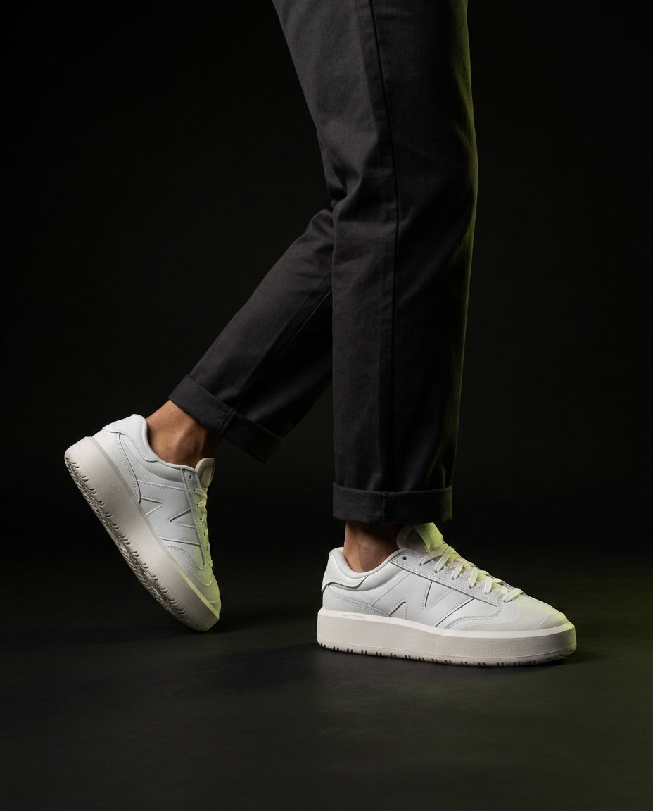 NB 302 Leather Platform Court Trainer