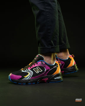 NB 530 Mesh Panelled Retro Runner Mixed Black Pink Multicolour