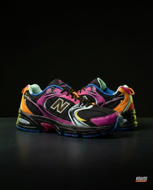 NB 530 Mesh Panelled Retro Runner Mixed Black Pink Multicolour