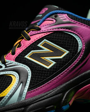 NB 530 Mesh Panelled Retro Runner Mixed Black Pink Multicolour