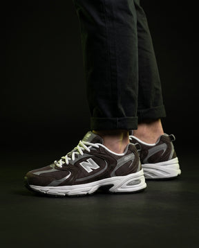 NB 530 Mesh Panelled Retro Runner Mixed Brown Grey White