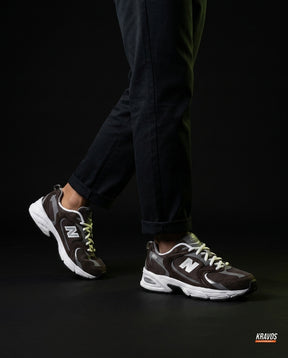 NB 530 Mesh Panelled Retro Runner Mixed Brown Grey White