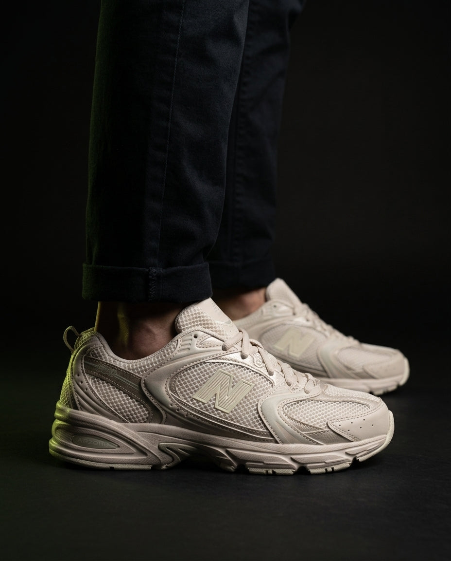 NB 530 Mesh Panelled Retro Runner Cream Cream Beige