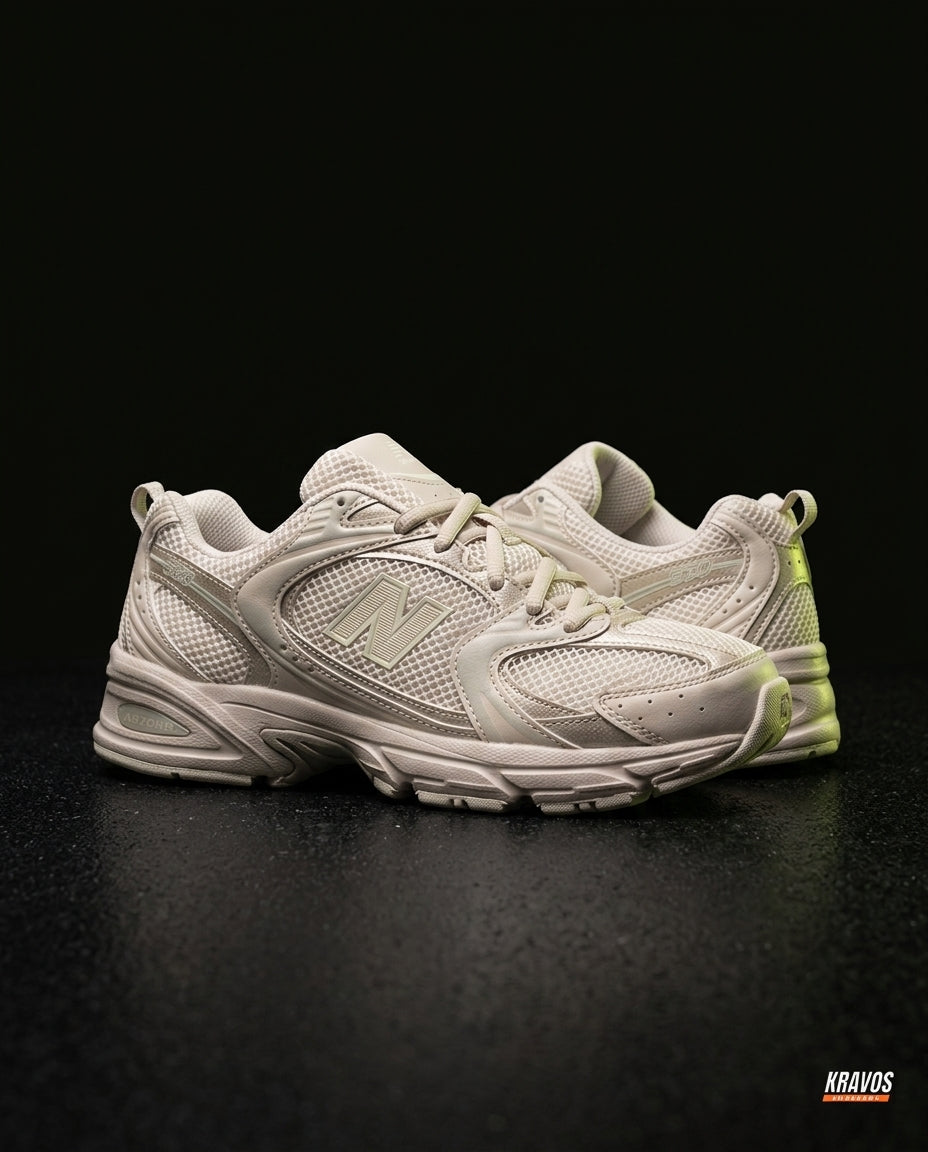 NB 530 Mesh Panelled Retro Runner Cream Cream Beige