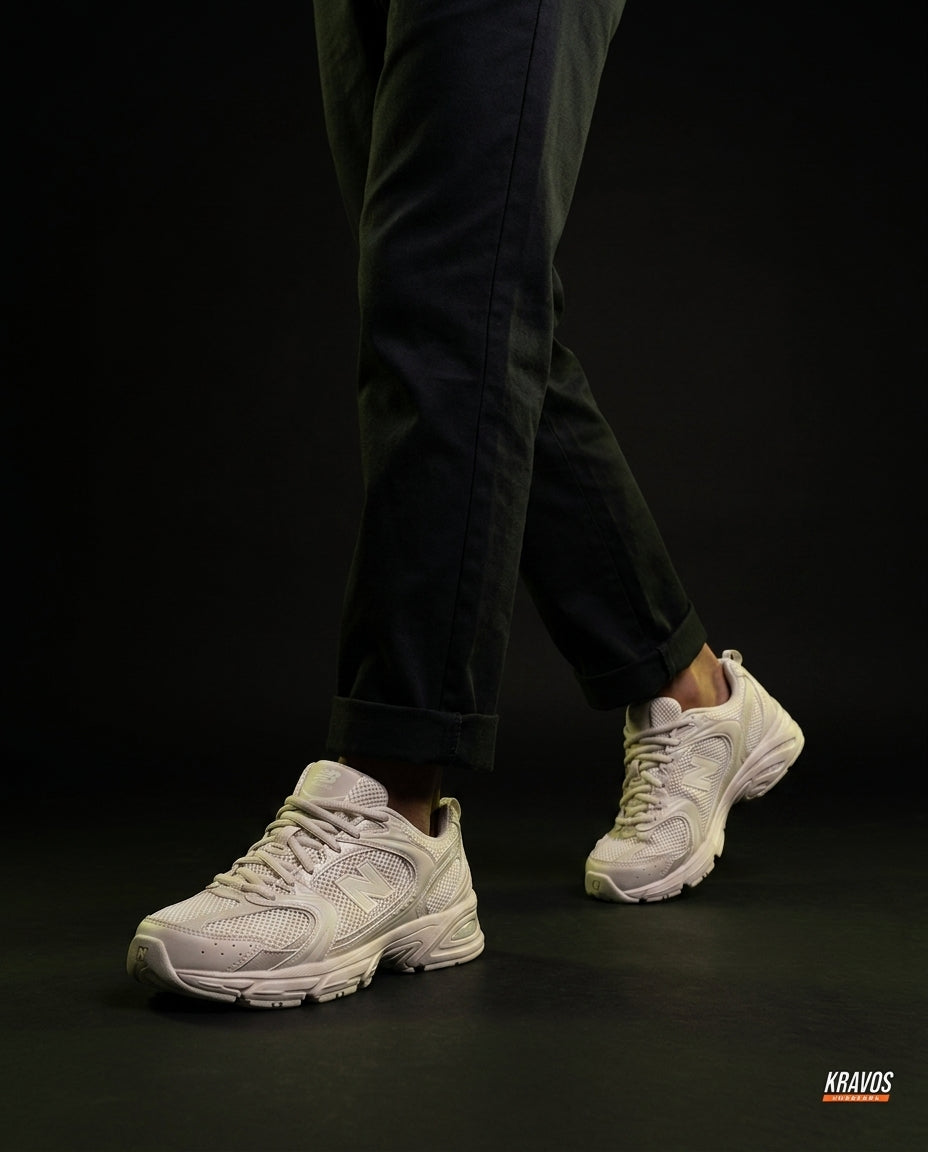 NB 530 Mesh Panelled Retro Runner Cream Cream Beige