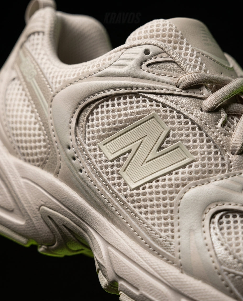 NB 530 Mesh Panelled Retro Runner Cream Cream Beige
