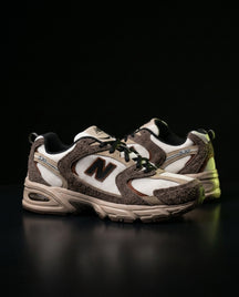 NB 530 Mesh Panelled Retro Runner Mixed Cream Brown Taupe