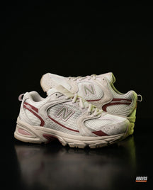 NB 530 Mesh Panelled Retro Runner Cream Cream Burgundy