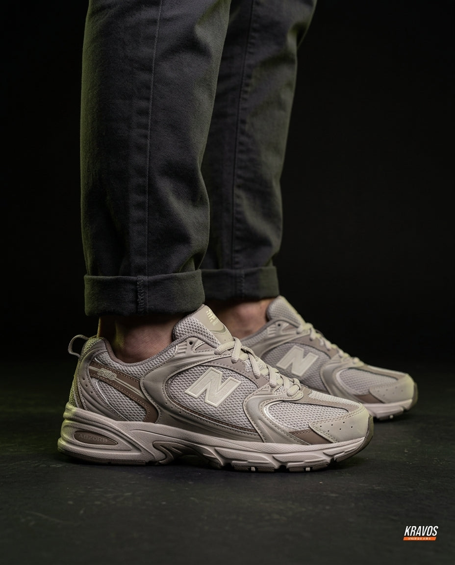 NB 530 Mesh Panelled Retro Runner Grey Grey Taupe