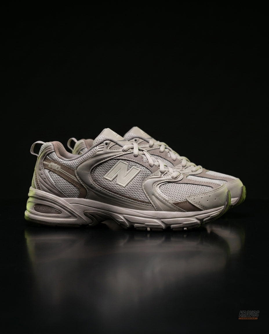 NB 530 Mesh Panelled Retro Runner Grey Grey Taupe