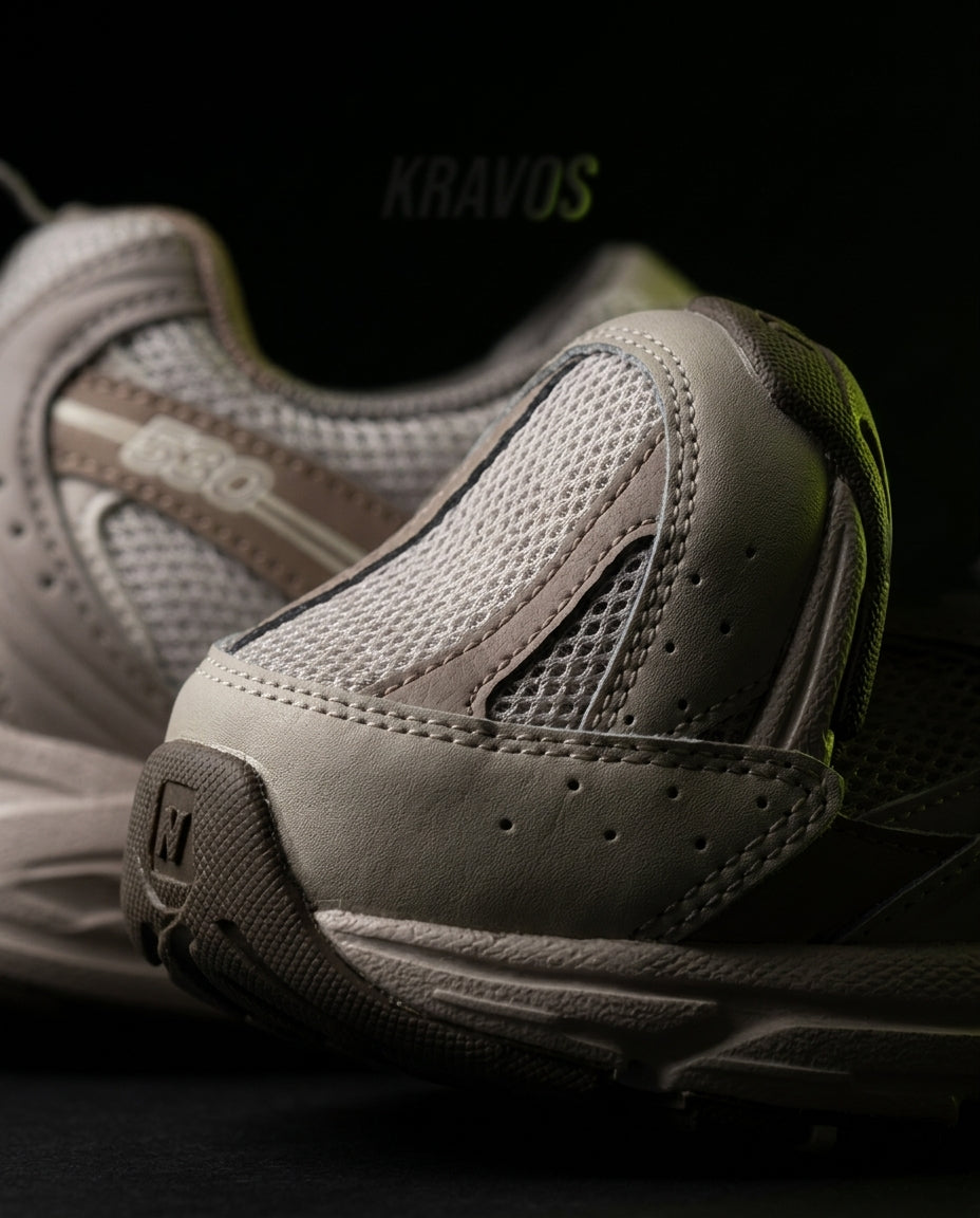 NB 530 Mesh Panelled Retro Runner Grey Grey Taupe