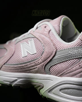 NB 530 Mesh Panelled Retro Runner White 1 Pink White
