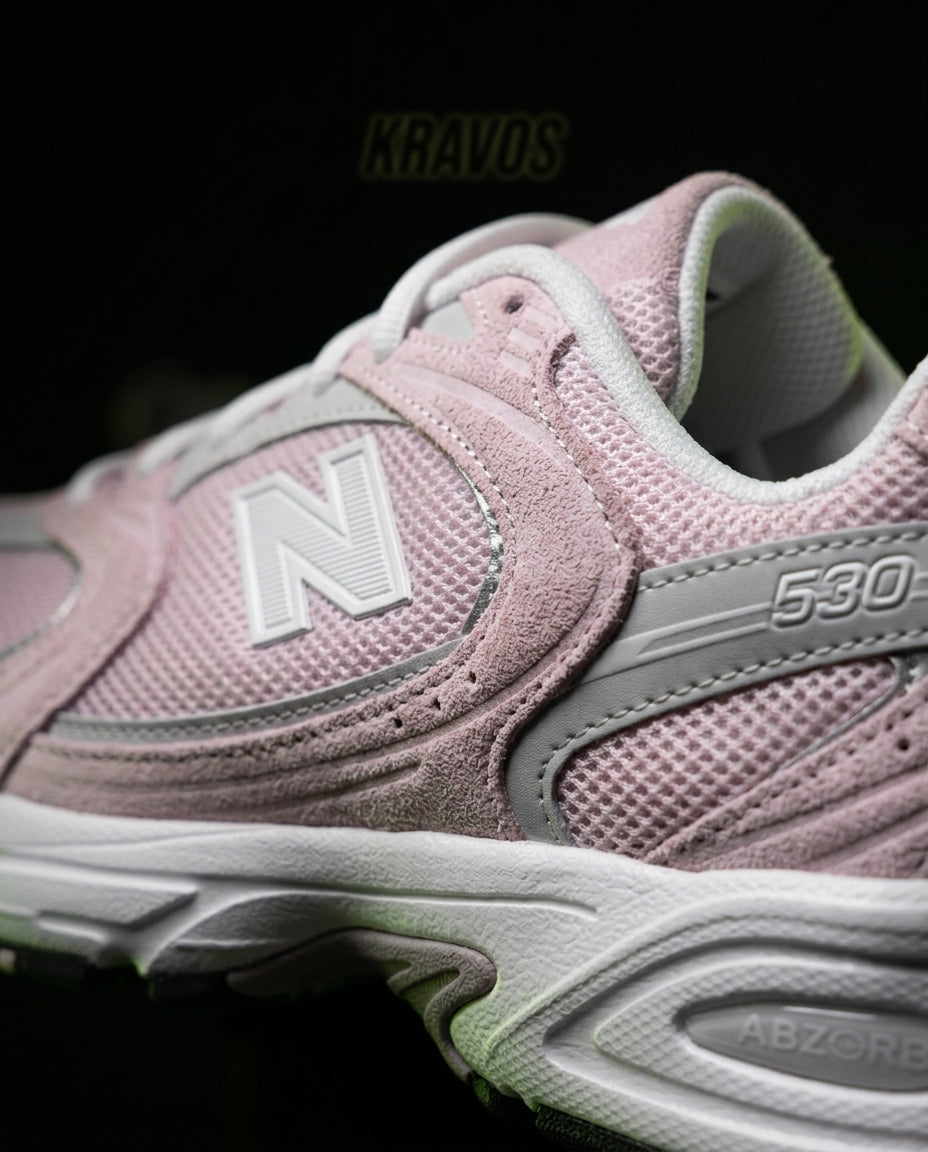NB 530 Mesh Panelled Retro Runner White 1 Pink White