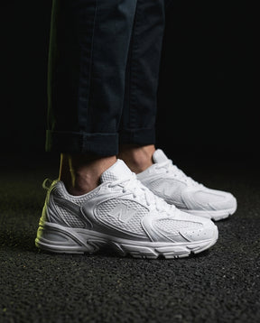 NB 530 Mesh Panelled Retro Runner White 1 Triple White
