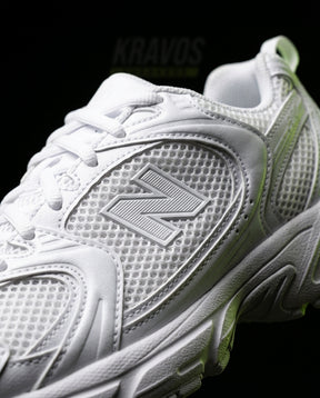 NB 530 Mesh Panelled Retro Runner White 1 Triple White