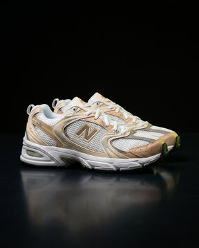 NB 530 Mesh Panelled Retro Runner White 1 White Beige Tan