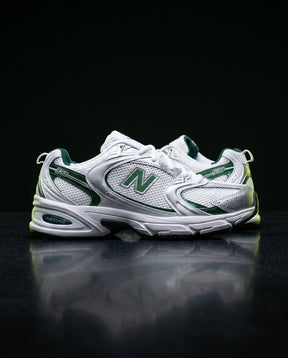 NB 530 Mesh Panelled Retro Runner White 1 White Green Silver