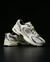 NB 530 Mesh Panelled Retro Runner White 1 White Grey Brown