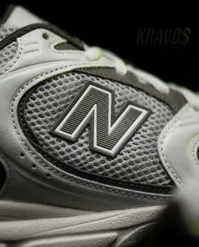 NB 530 Mesh Panelled Retro Runner White 1 White Grey Brown