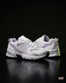 NB 530 Mesh Panelled Retro Runner White 2 White Lilac