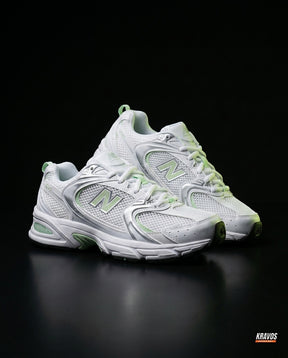NB 530 Mesh Panelled Retro Runner White 1 White Mint Silver