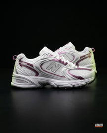 NB 530 Mesh Panelled Retro Runner White 2 White Pink