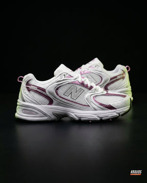 NB 530 Mesh Panelled Retro Runner White 2 White Pink