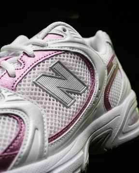 NB 530 Mesh Panelled Retro Runner White 2 White Pink