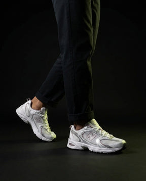 NB 530 Mesh Panelled Retro Runner White 2 White Silver Pink