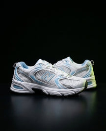 NB 530 Mesh Panelled Retro Runner White 1 White Sky Blue Silver