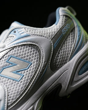 NB 530 Mesh Panelled Retro Runner White 1 White Sky Blue Silver