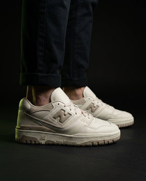 NB 550 Leather Panelled Court Trainer Cream Cream Taupe
