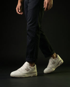 NB 550 Leather Panelled Court Trainer Cream Cream Taupe